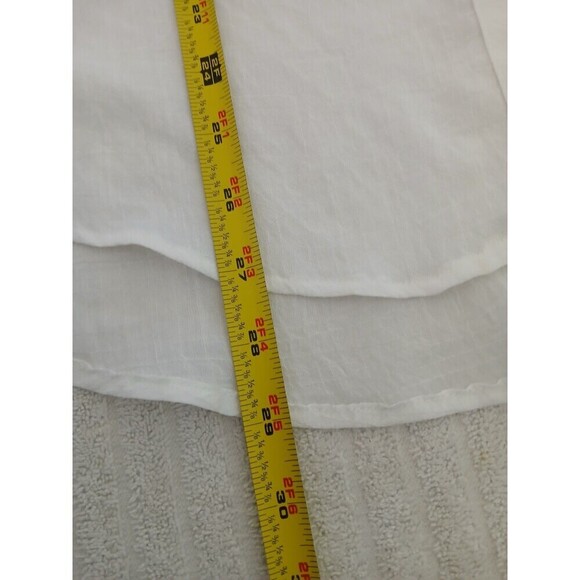 Fyve Womens Button Up Shirt Size 1X Ombre Blue White V Neck Roll Tab Lightweight - Picture 10 of 16